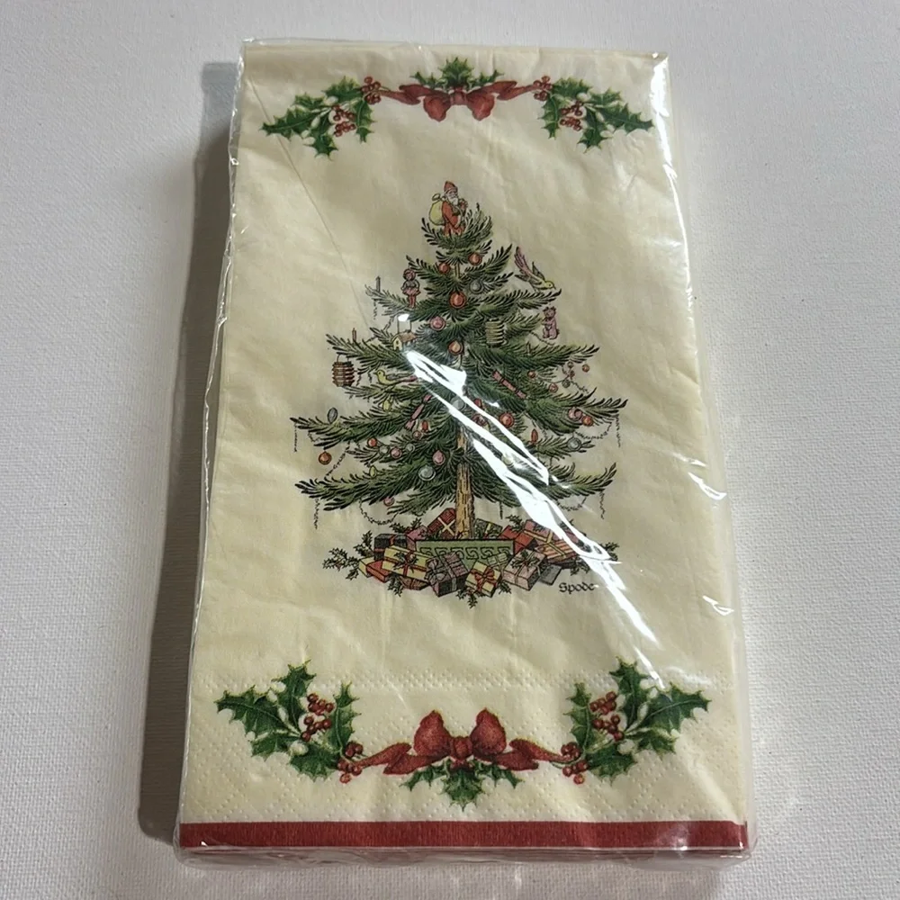 Spode Dinner Napkins 2006 Spode Christmas Tree Napkins Set Set of 4 NEW VTG